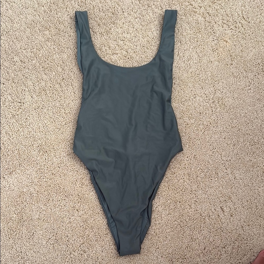 Olive Green One-Piece Swimsuit